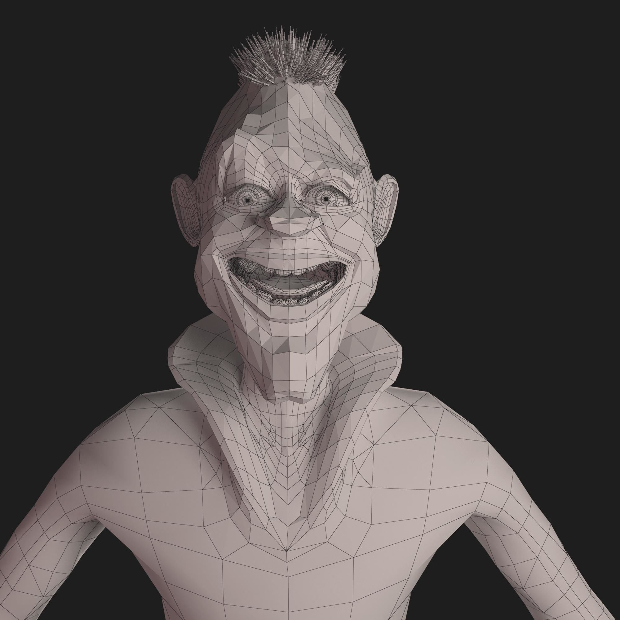 Clown joker dressed 3D model_8