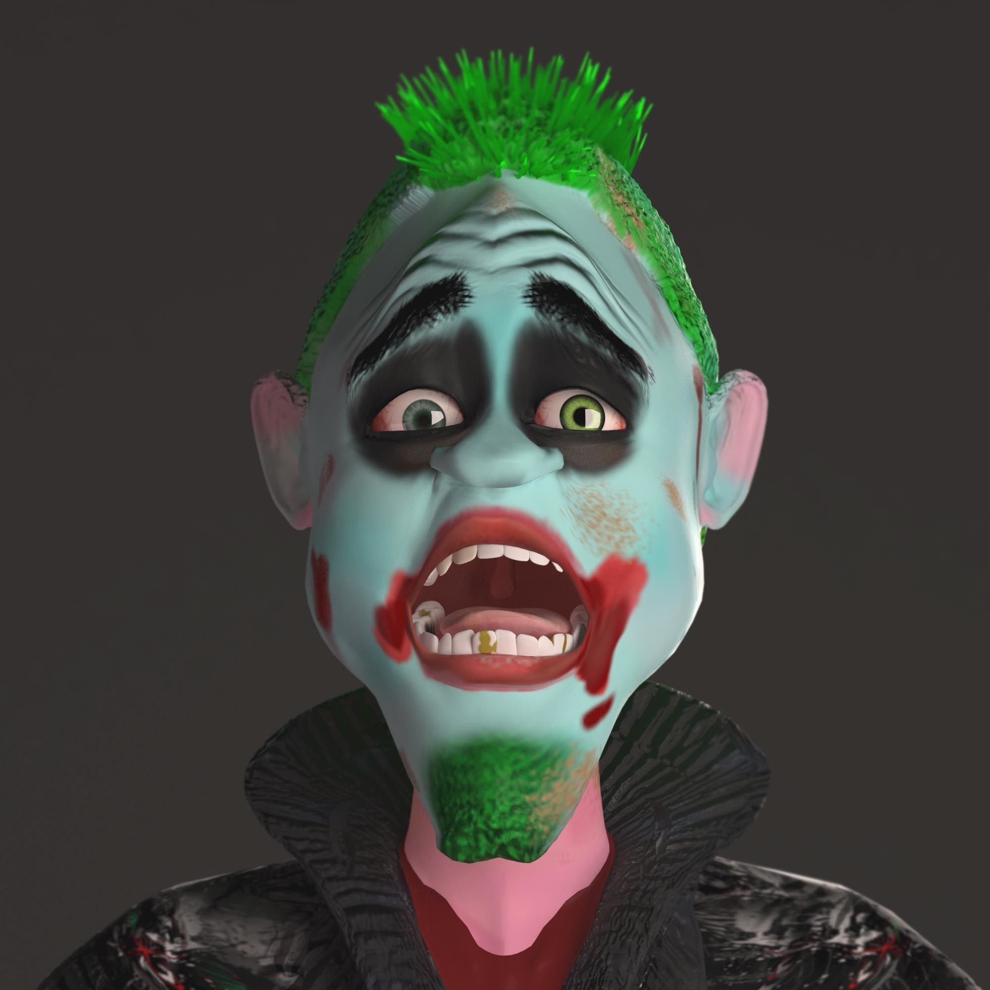 Clown joker dressed 3D model_5