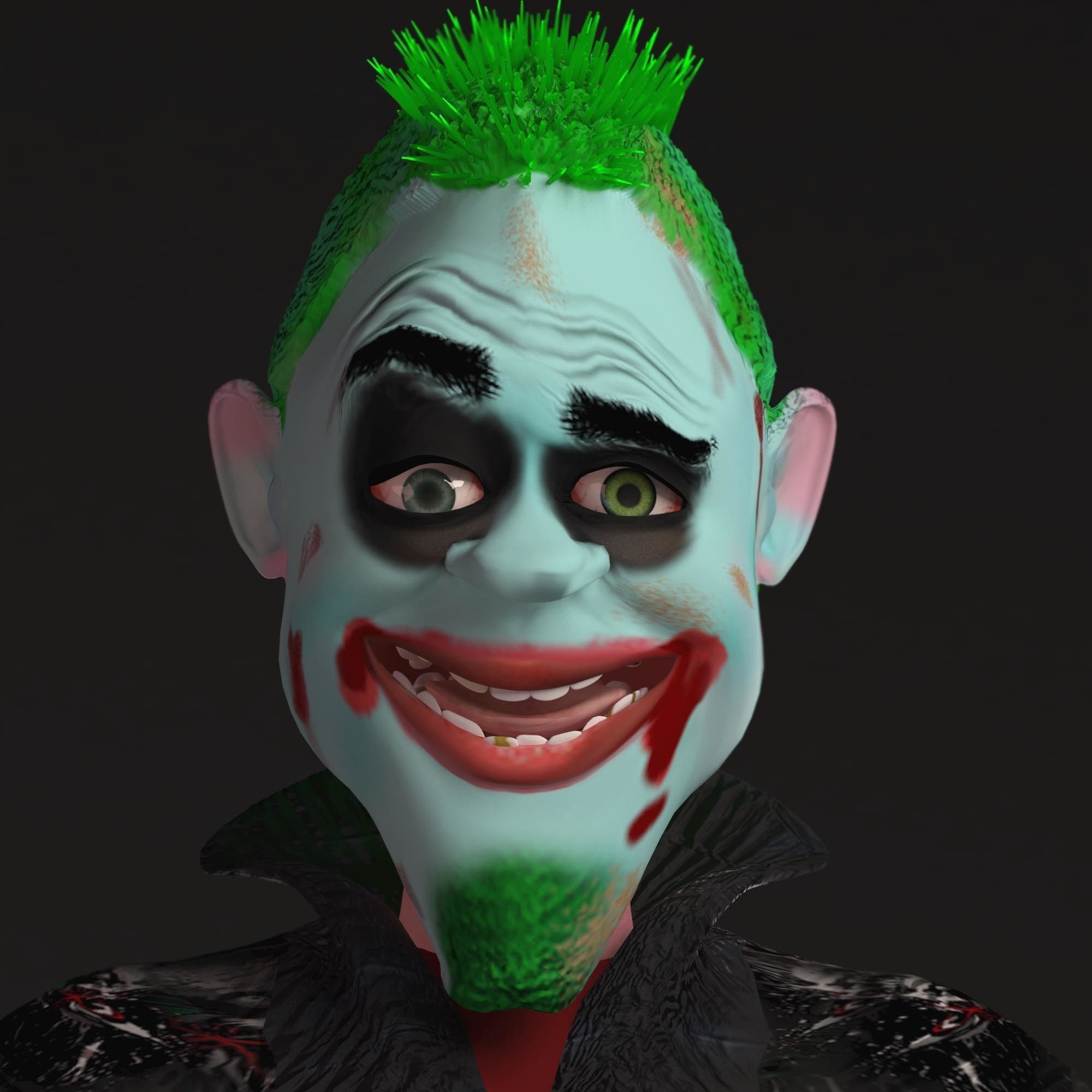 Clown joker dressed 3D model_2