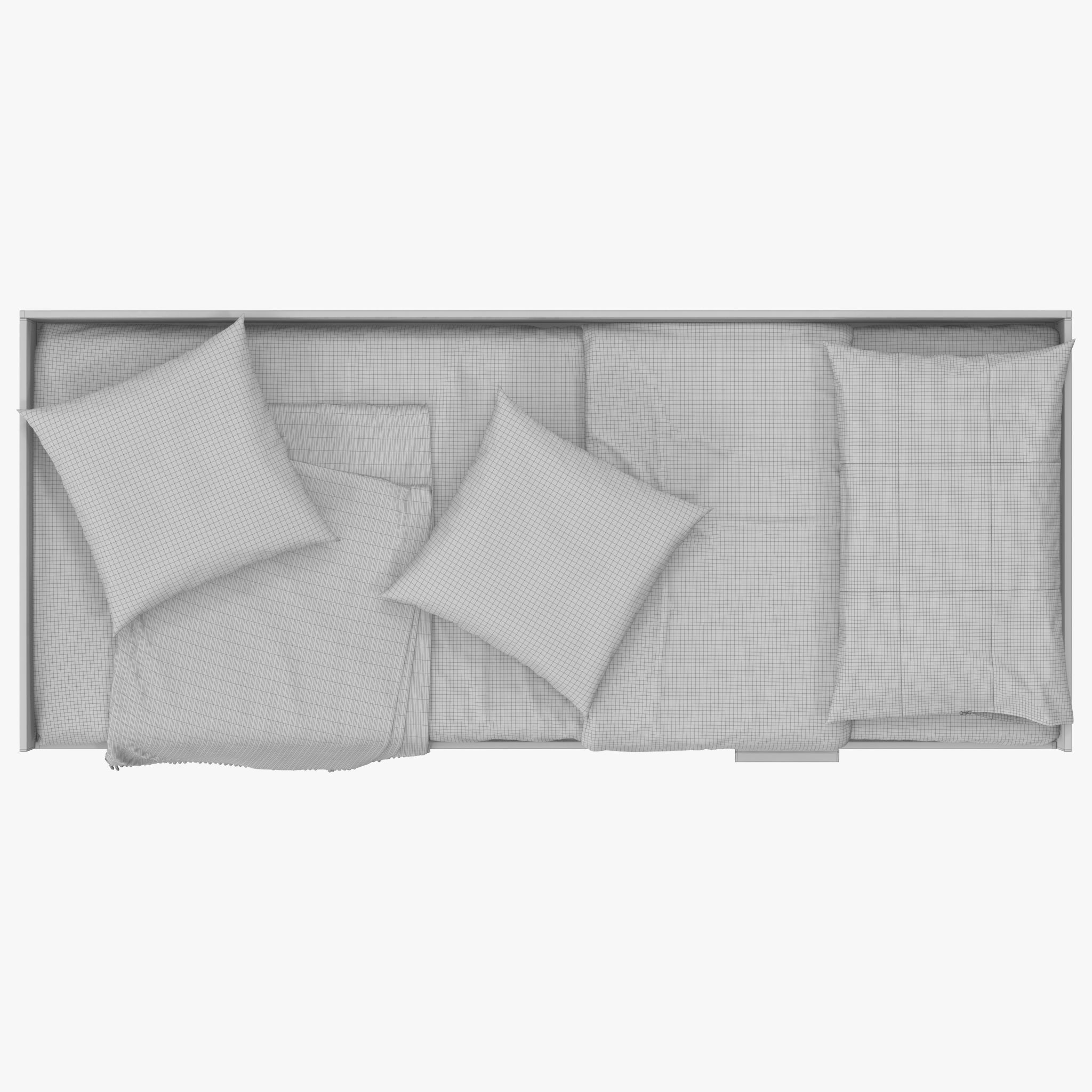 BRIMNES daybed with drawers and blankets 3D model_17