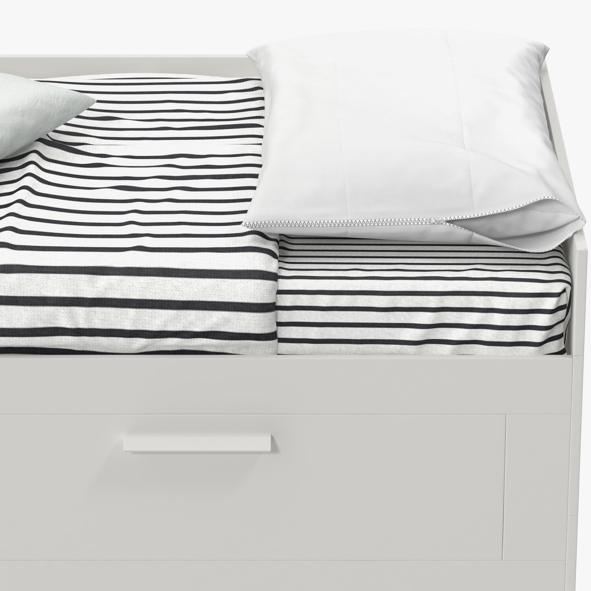 BRIMNES daybed with drawers and blankets 3D model_11