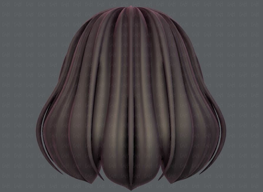 3D Hair style for girl V57 Low-poly 3D model_5