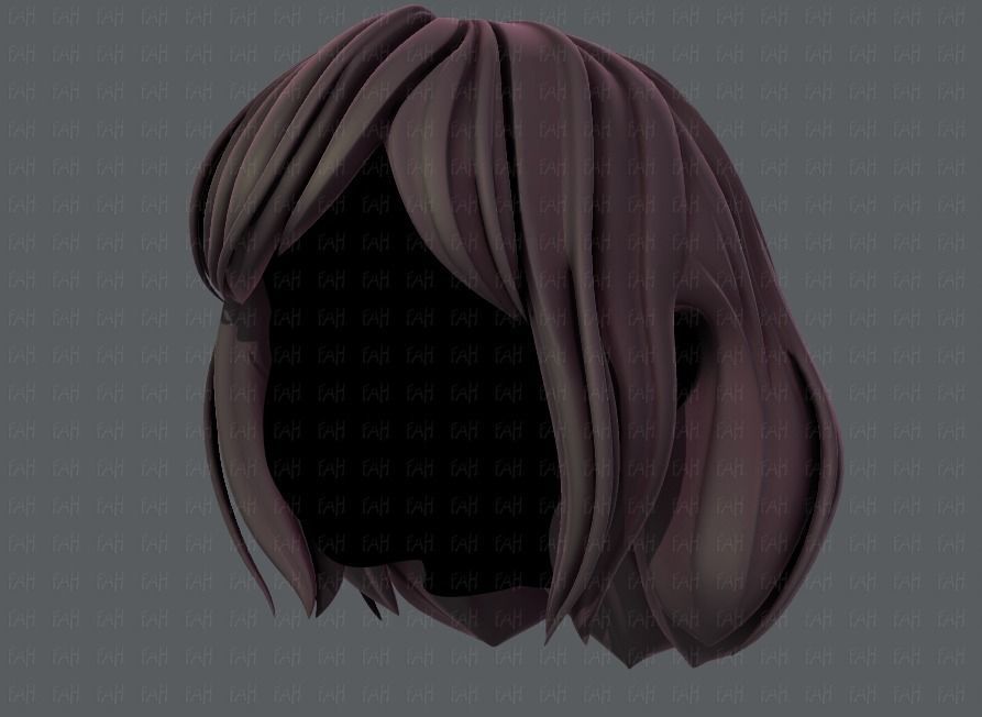 3D Hair style for girl V57 Low-poly 3D model_8