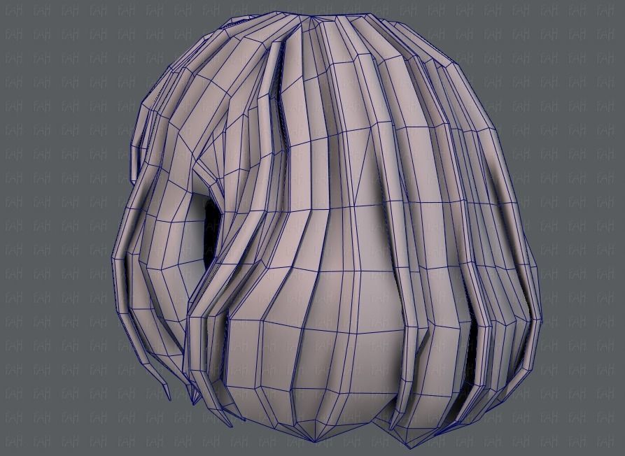 3D Hair style for girl V57 Low-poly 3D model_30