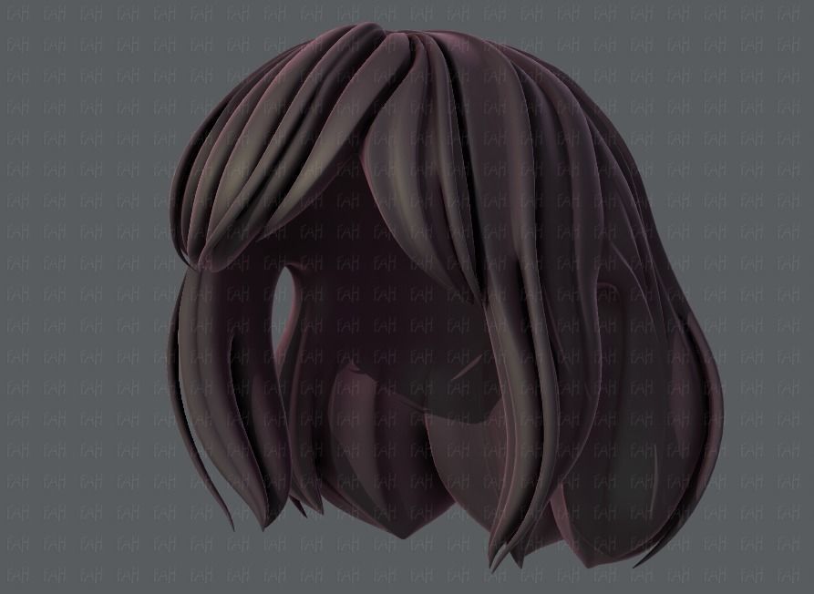 3D Hair style for girl V57 Low-poly 3D model_41