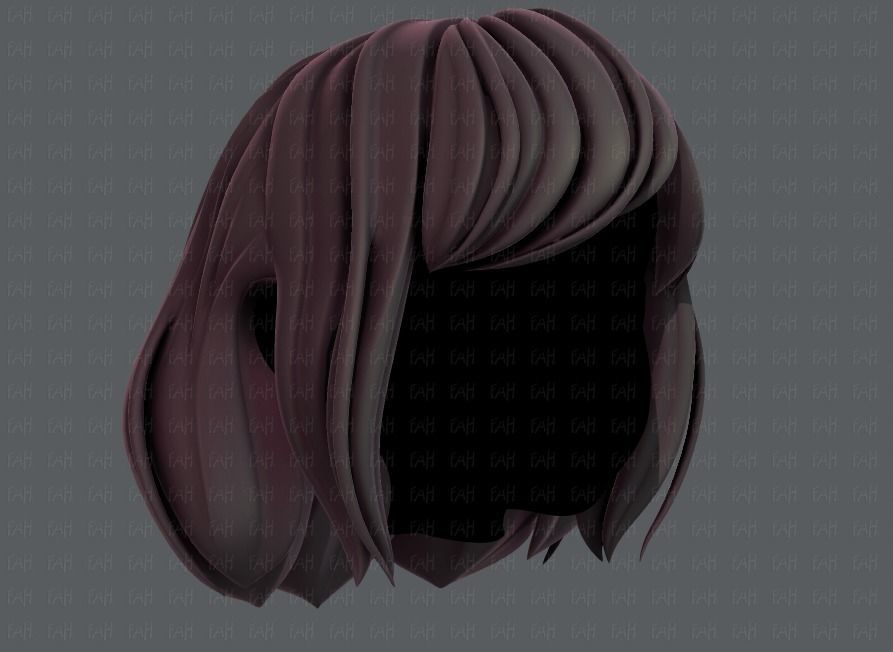3D Hair style for girl V57 Low-poly 3D model_2