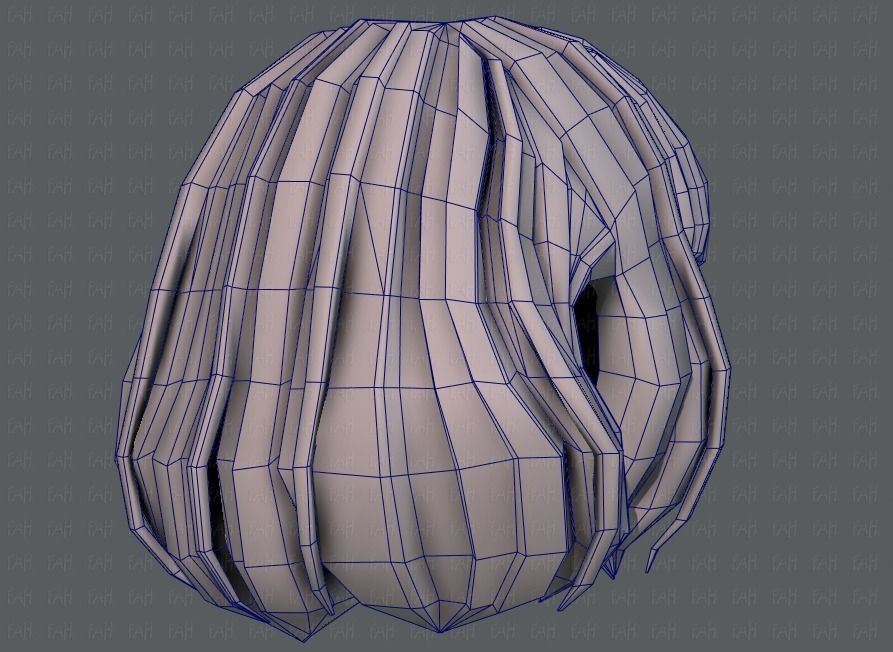 3D Hair style for girl V57 Low-poly 3D model_28