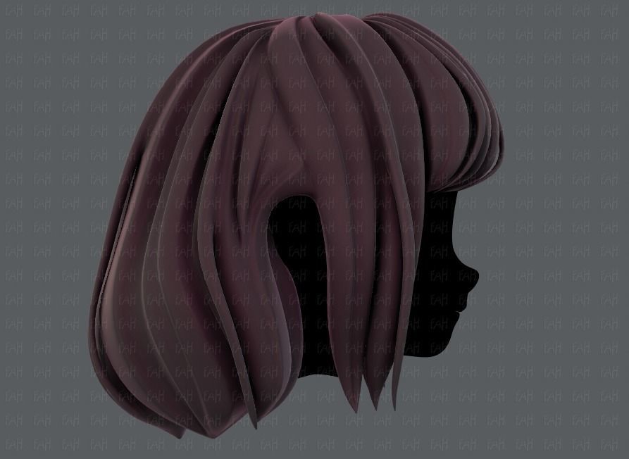 3D Hair style for girl V57 Low-poly 3D model_3