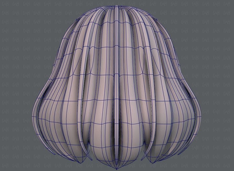 3D Hair style for girl V57 Low-poly 3D model_13