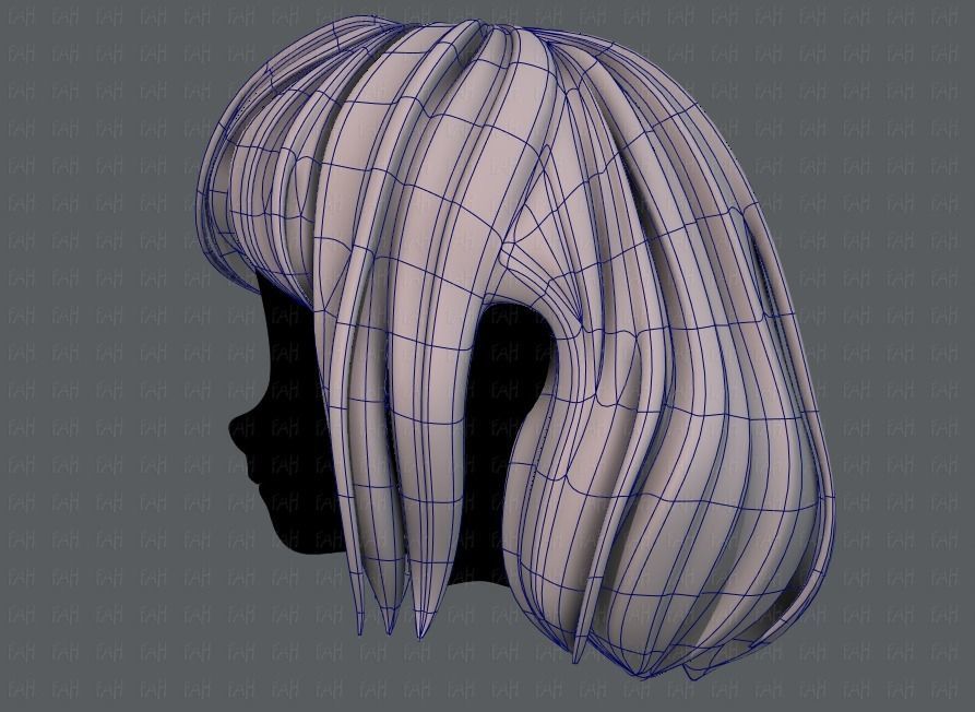 3D Hair style for girl V57 Low-poly 3D model_15