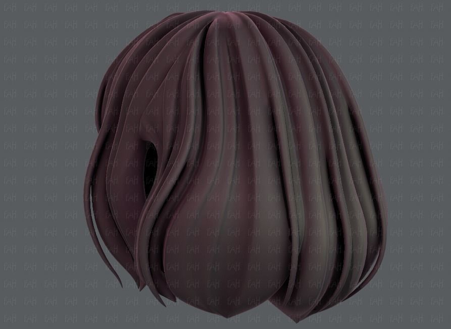 3D Hair style for girl V57 Low-poly 3D model_6