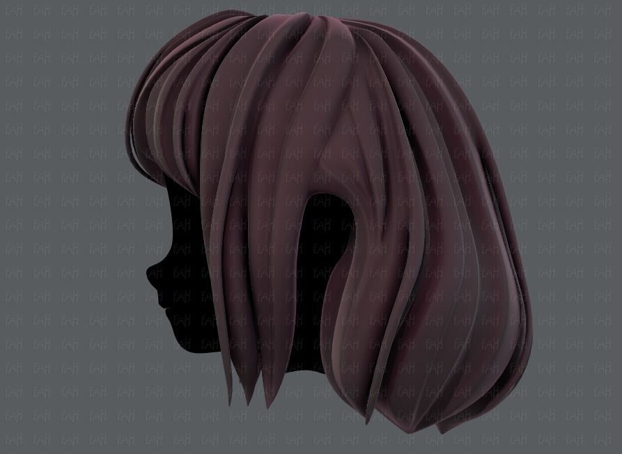 3D Hair style for girl V57 Low-poly 3D model_7