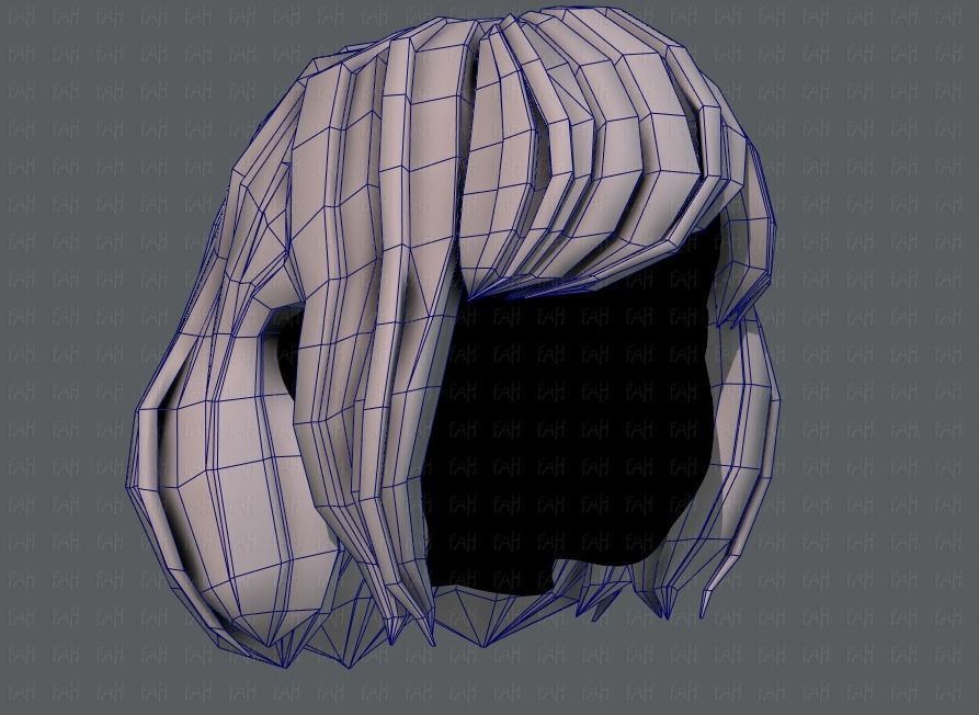 3D Hair style for girl V57 Low-poly 3D model_26