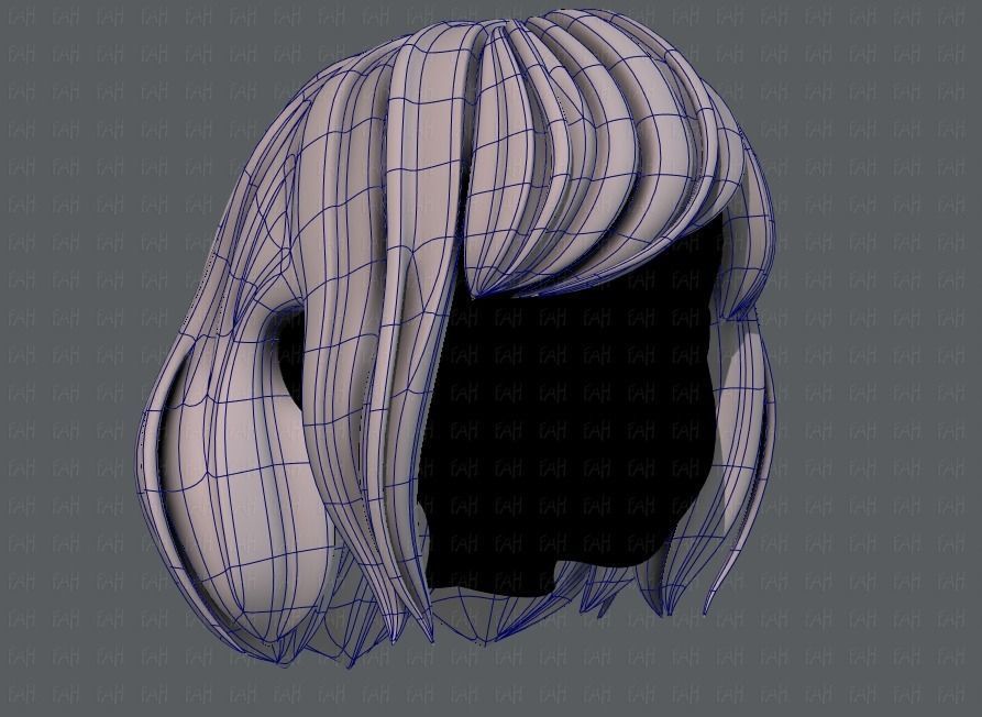 3D Hair style for girl V57 Low-poly 3D model_10