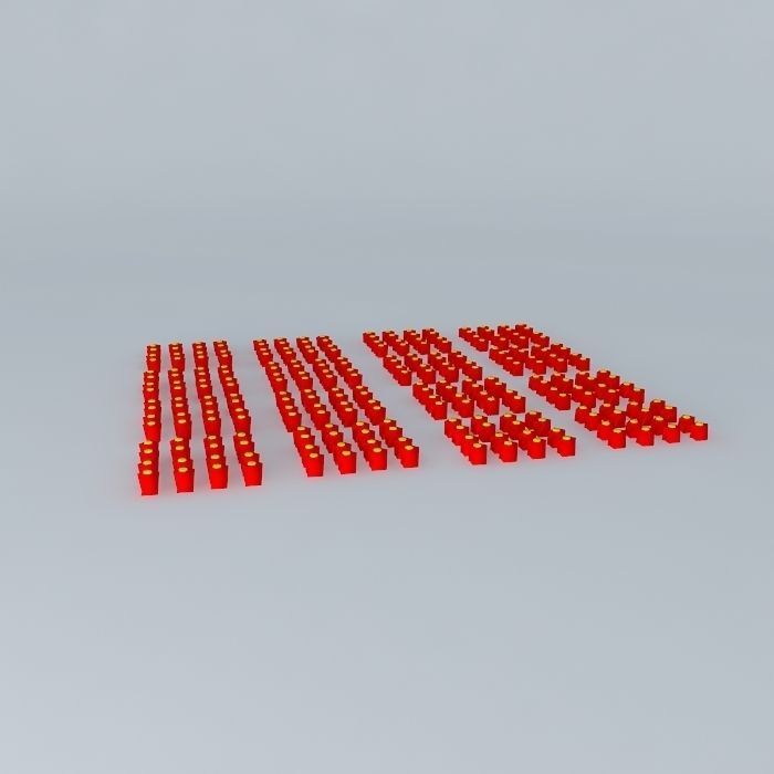 Random cubes arranged in square Free 3D model_2