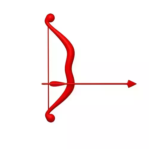 Longbow and Arrow cartoon 3D model