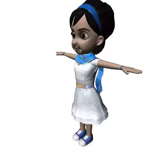 beautiful 3d  cartoon girl model with texture