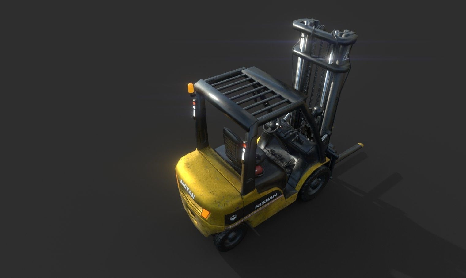 Forklift low poly game model Low-poly 3D model_1