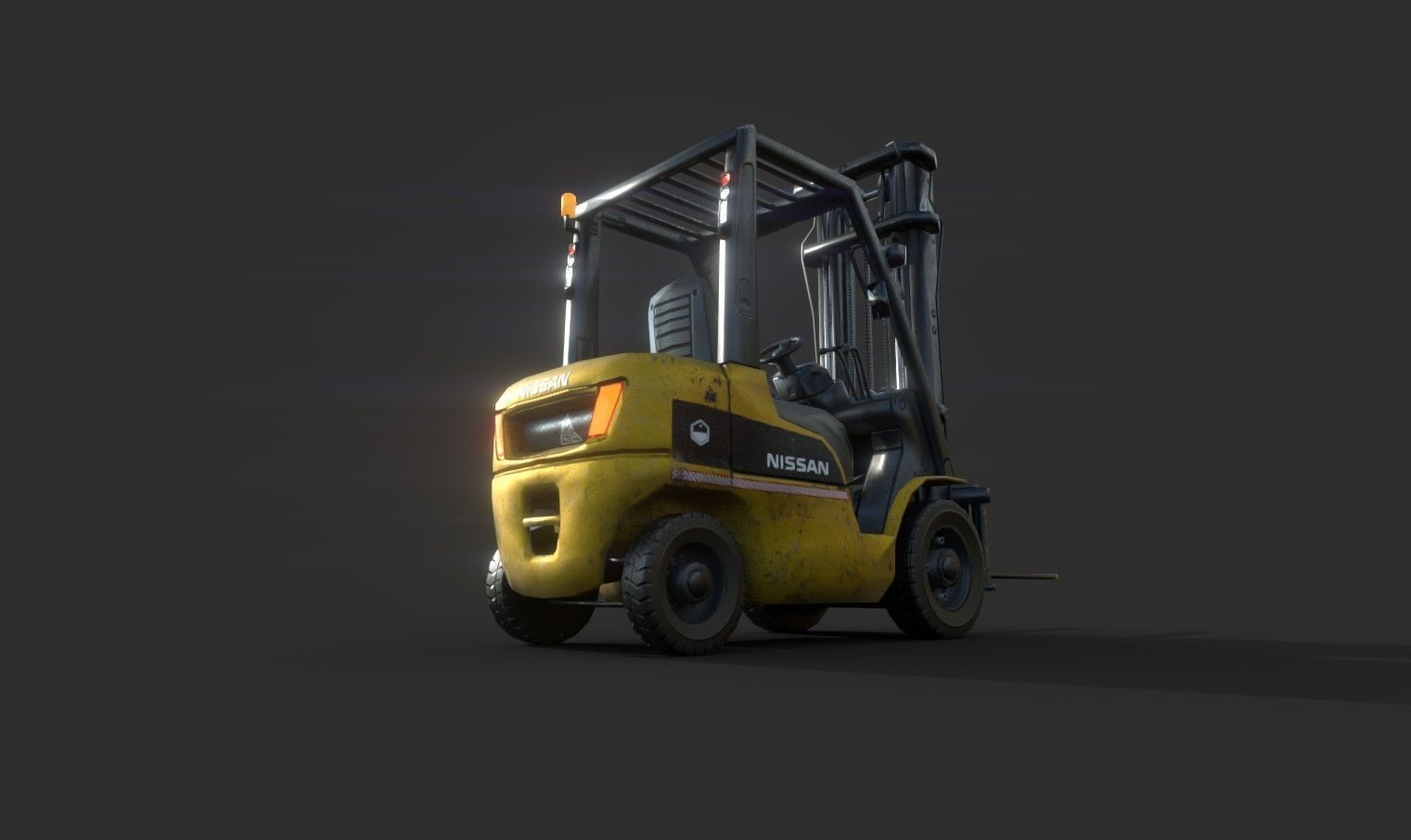 Forklift low poly game model Low-poly 3D model_2