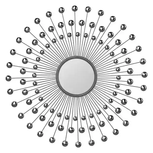 Estrela Modern Sunburst Metal Wall Mirror WRLO7848