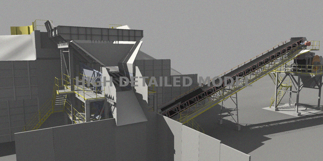 Mining plant for presentations and animations 3D model_1