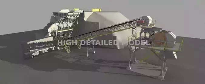 Mining plant for presentations and animations  3D model