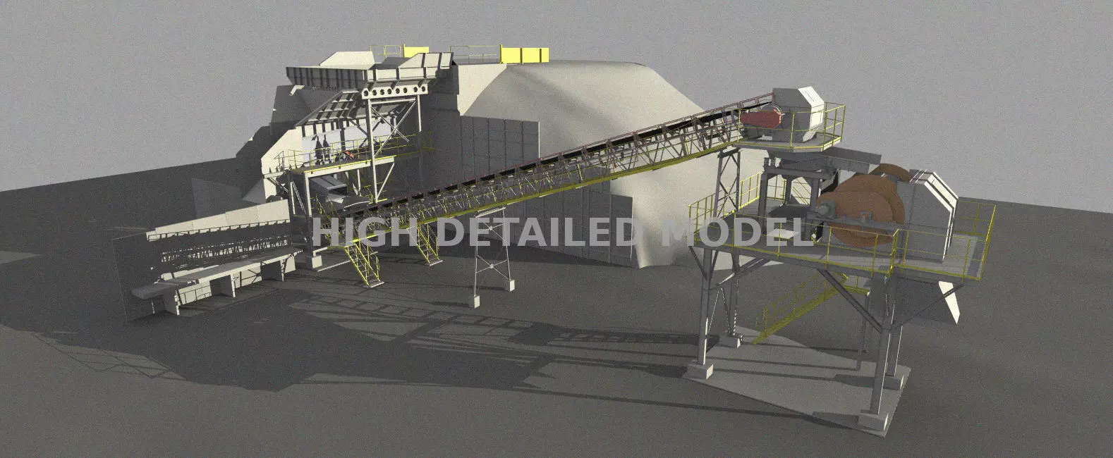 Mining plant for presentations and animations 3D model_0