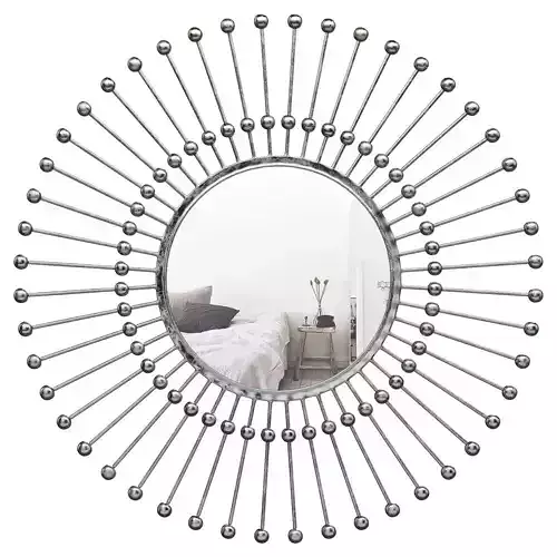 Hadfield Beaded Sunburst Wall Mounted Mirror W000705685