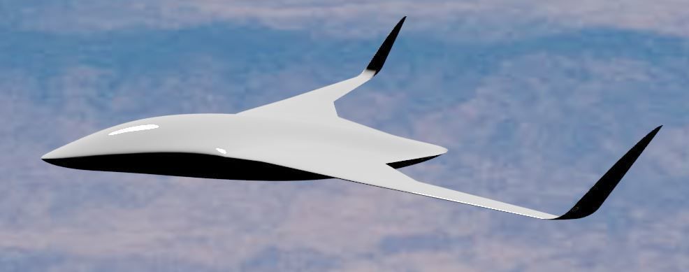 BWB MRay Drone 3D model_6