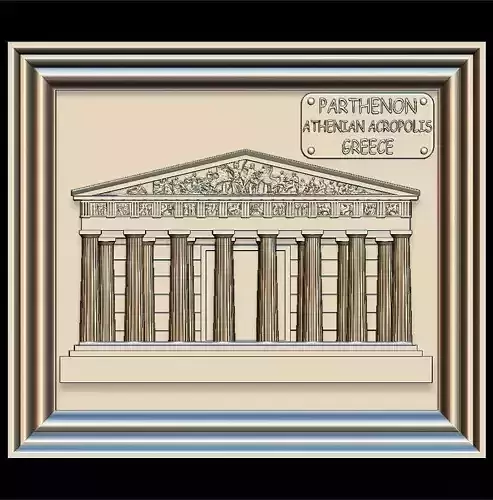 Parthenon Panno STL File for CNC Relief engraving 3D model