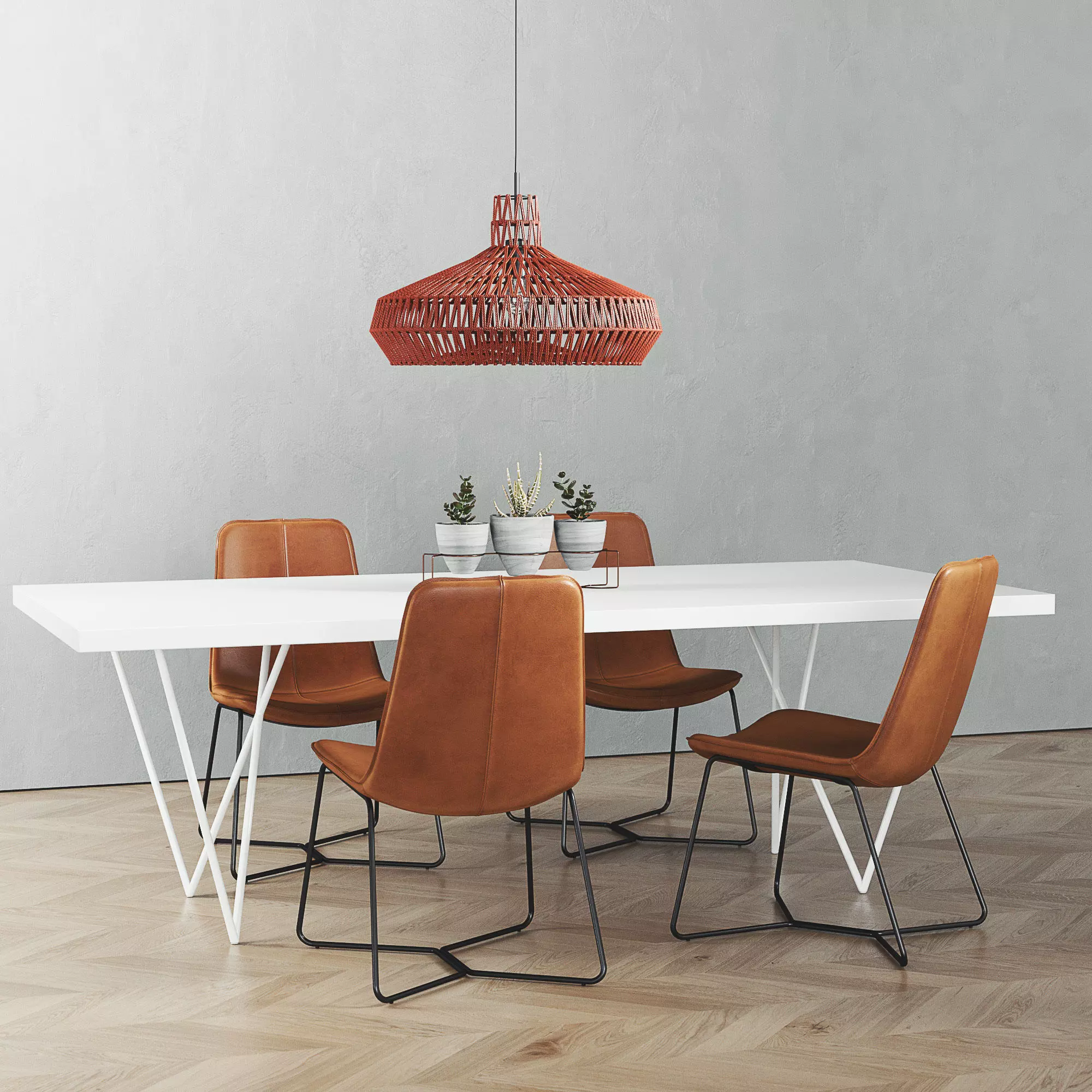 CB2 Dylan Dining table set 3D model