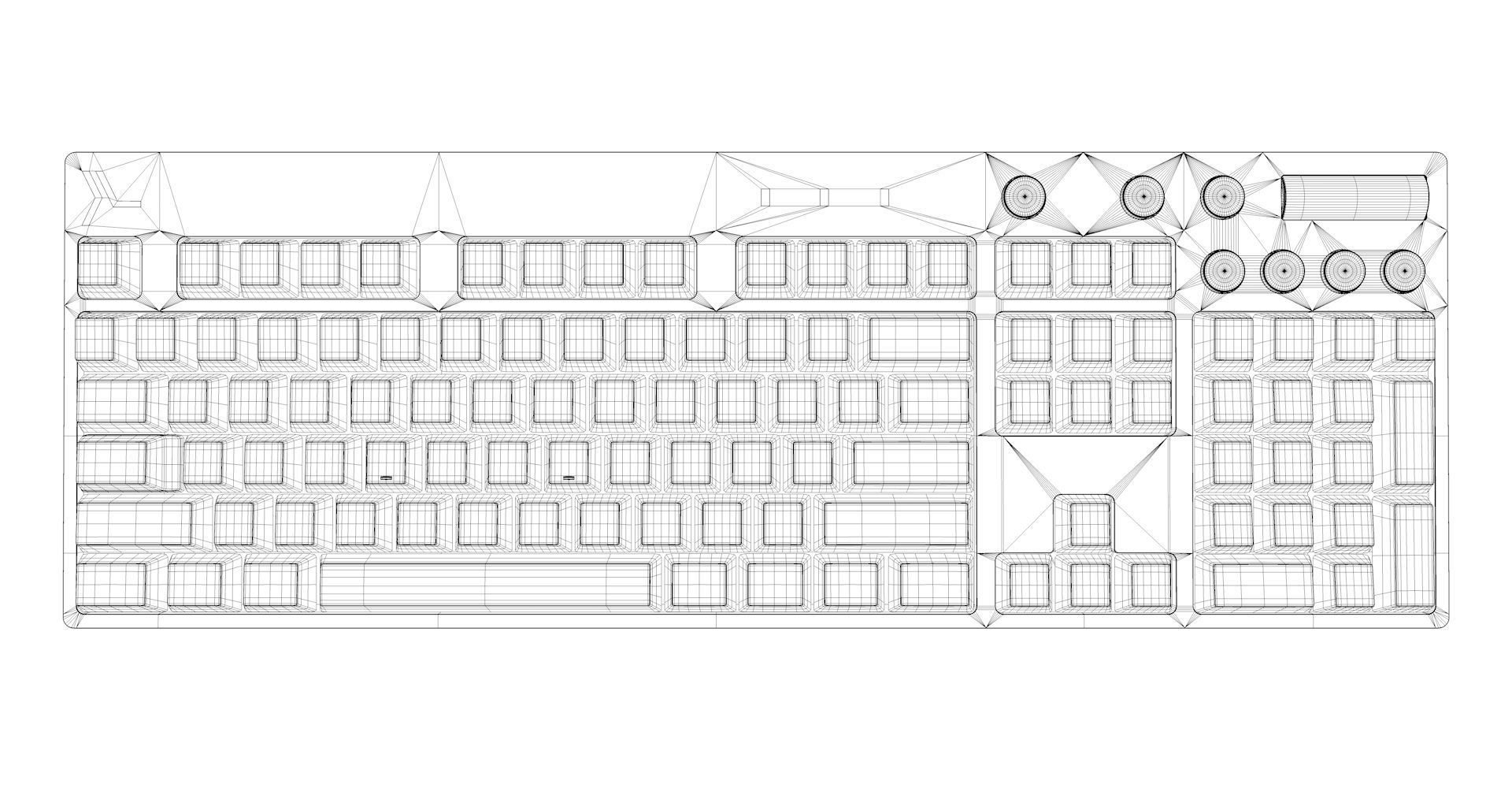 Computer Keyboard Low-poly 3D model_3