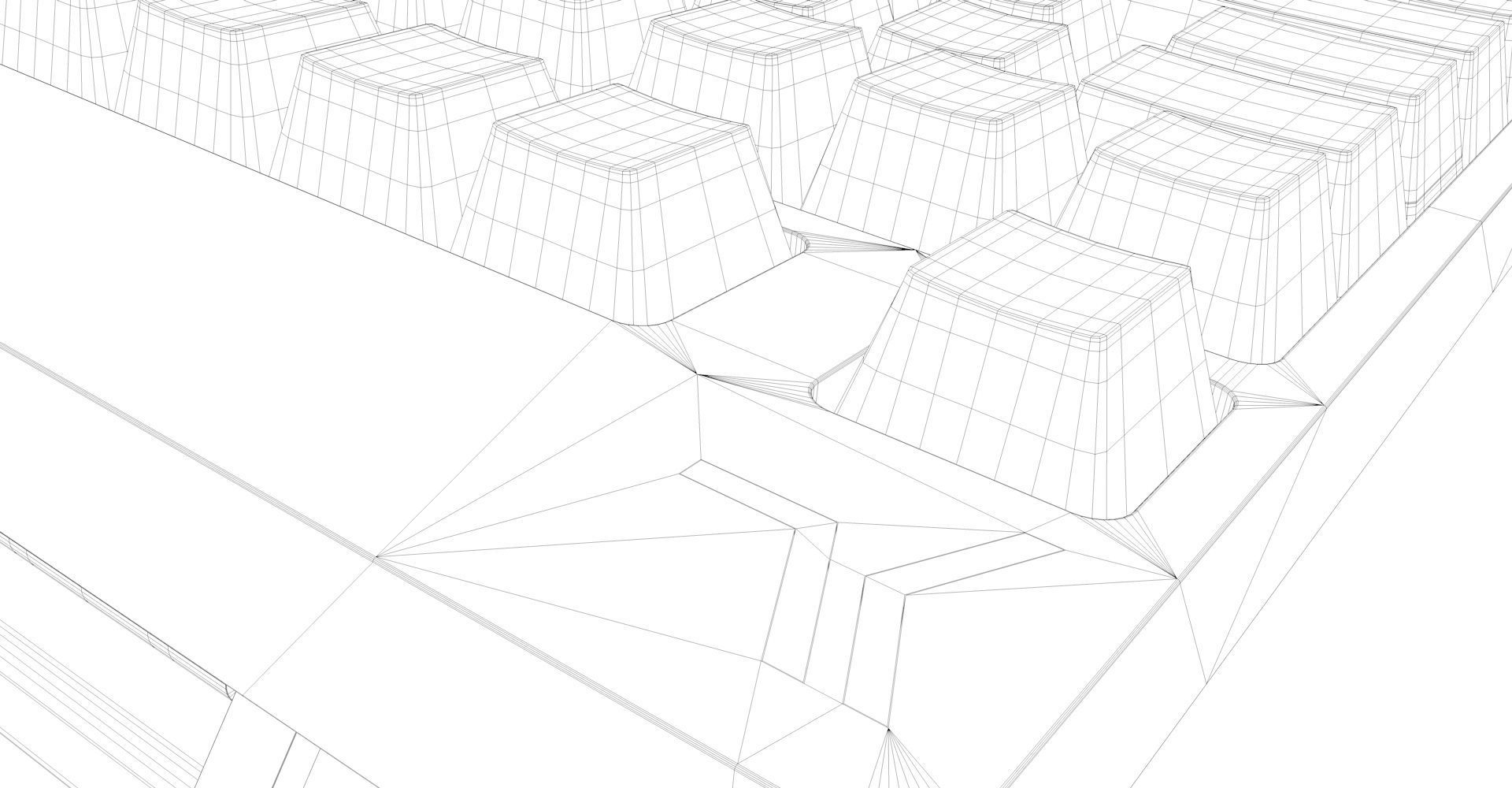 Computer Keyboard Low-poly 3D model_11