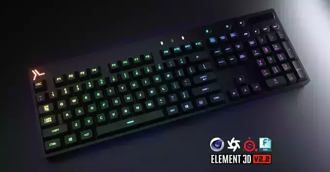 Computer Keyboard Low-poly 3D model