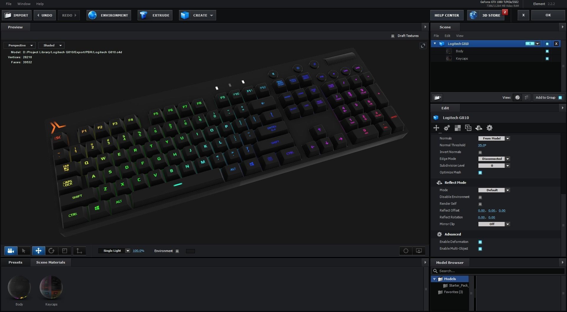 Computer Keyboard Low-poly 3D model_21