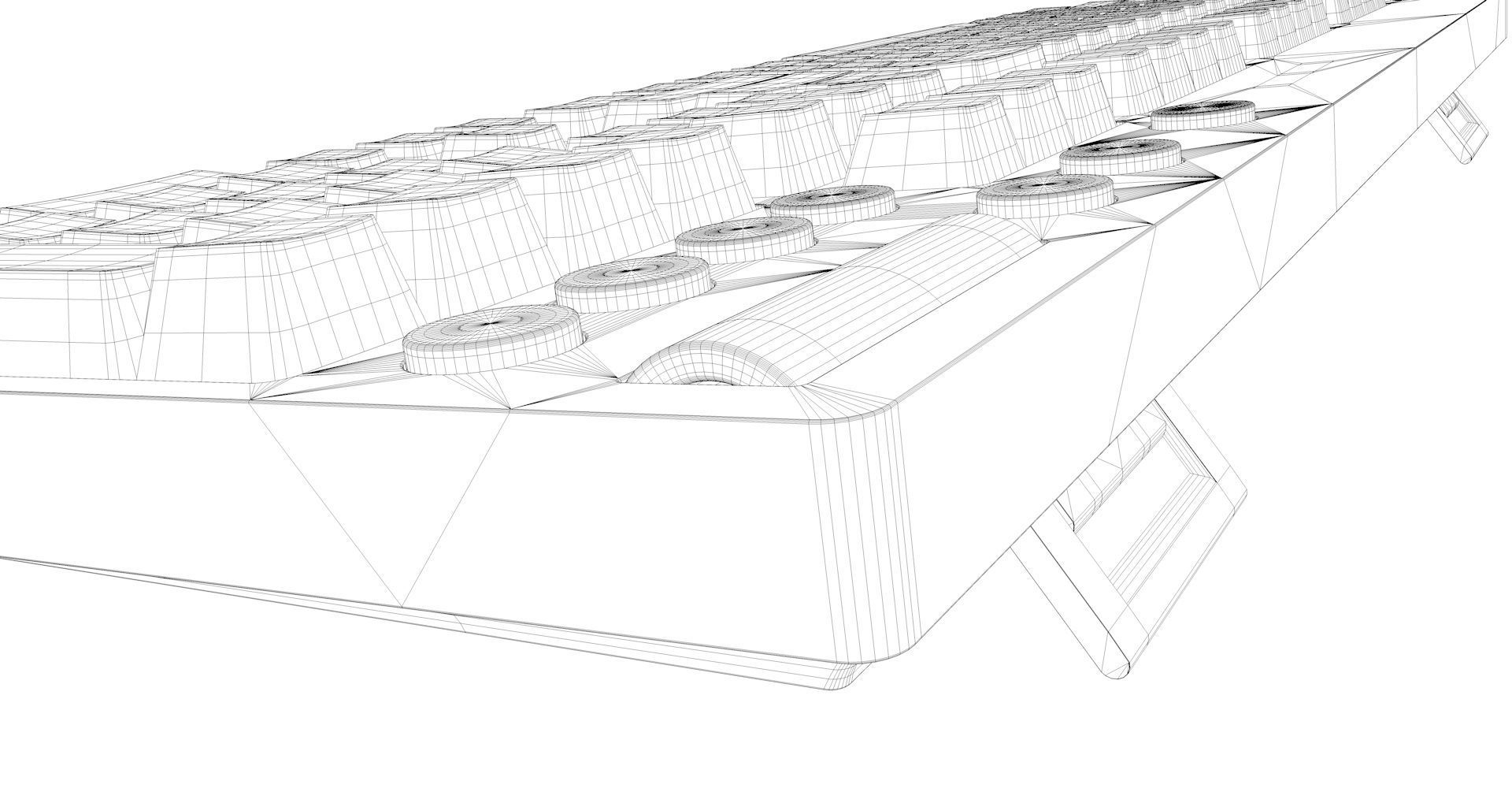 Computer Keyboard Low-poly 3D model_8