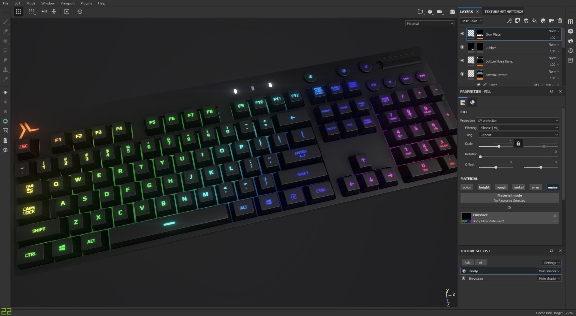 Computer Keyboard Low-poly 3D model_19