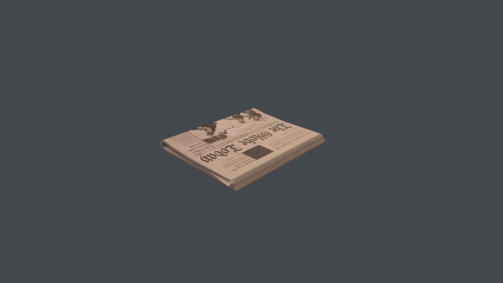 Game Ready Newspaper with soldiers Low-poly 3D model_6