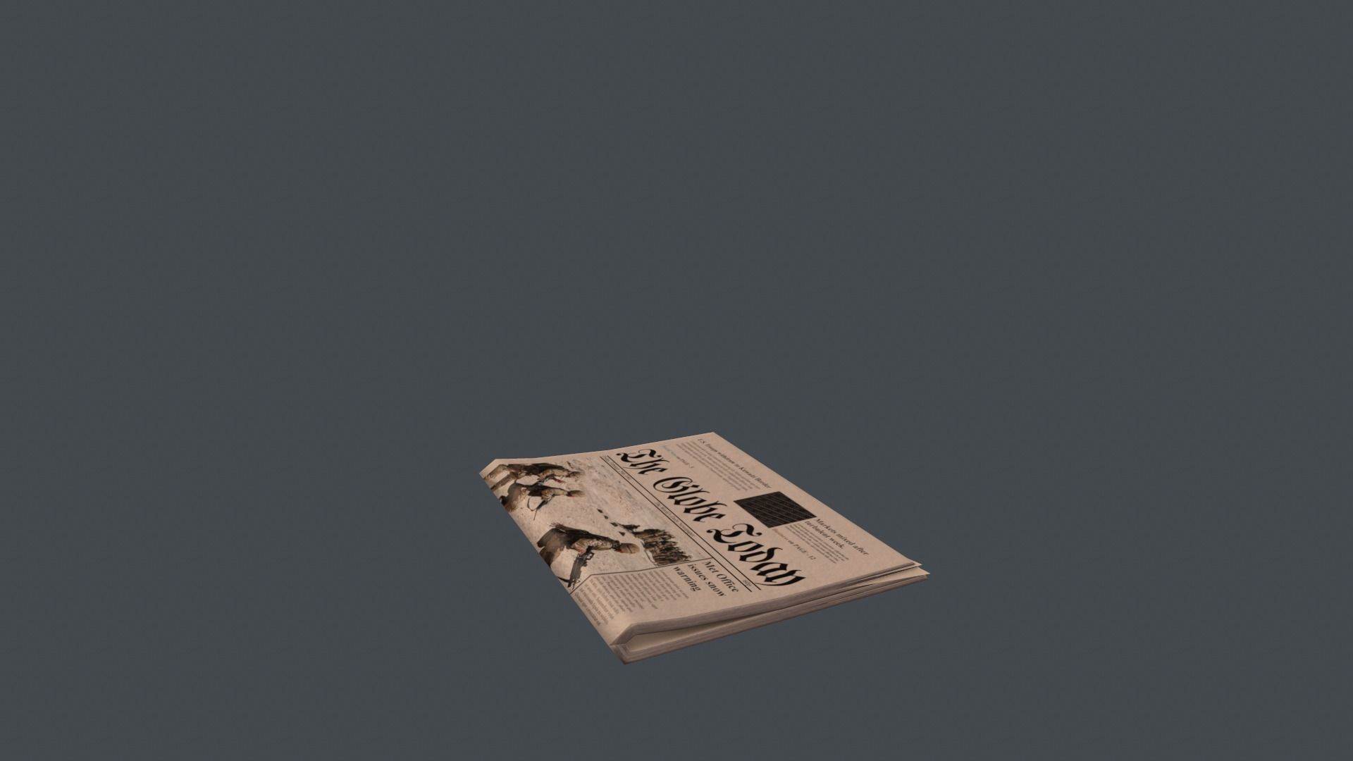 Game Ready Newspaper with soldiers Low-poly 3D model_2
