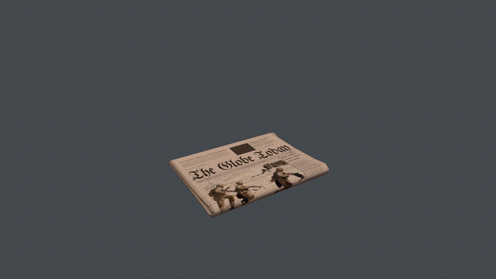 Game Ready Newspaper with soldiers Low-poly 3D model_4