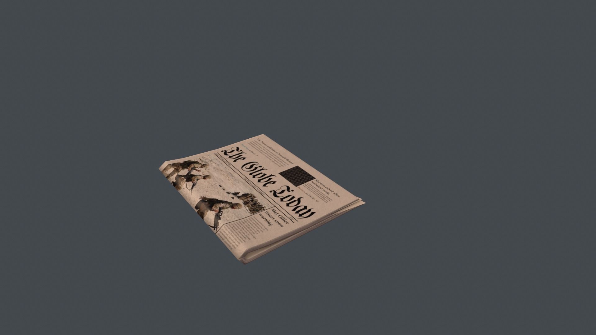 Game Ready Newspaper with soldiers Low-poly 3D model_3