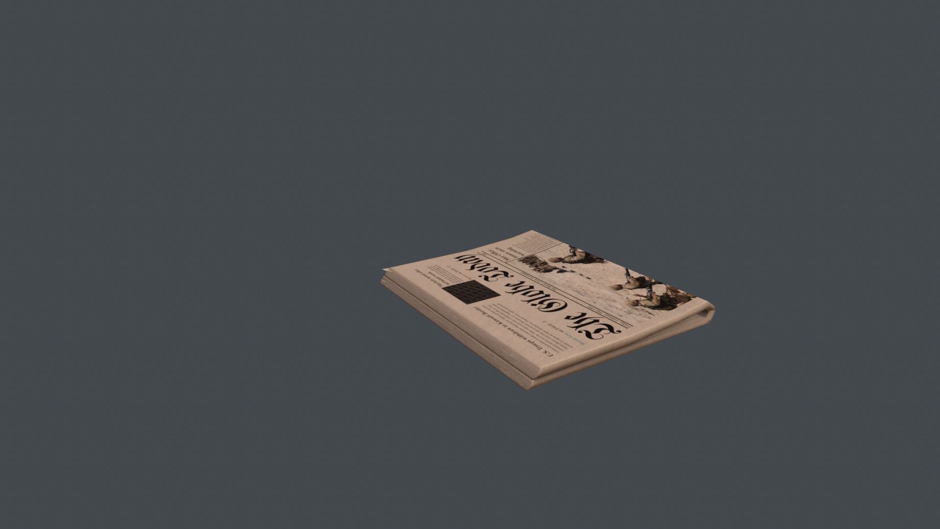 Game Ready Newspaper with soldiers Low-poly 3D model_7