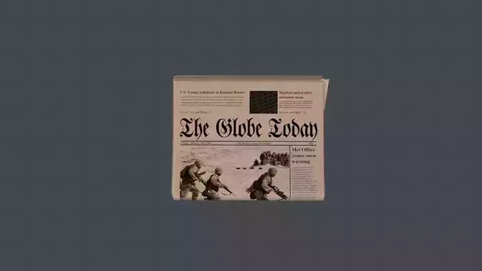 Game Ready Newspaper with soldiers Low-poly 3D model