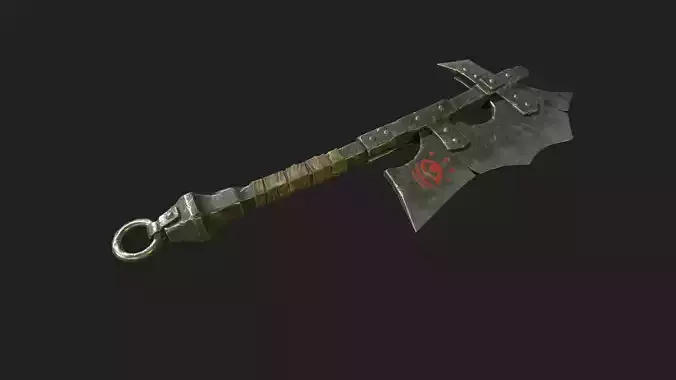 ork axe Low-poly 3D model