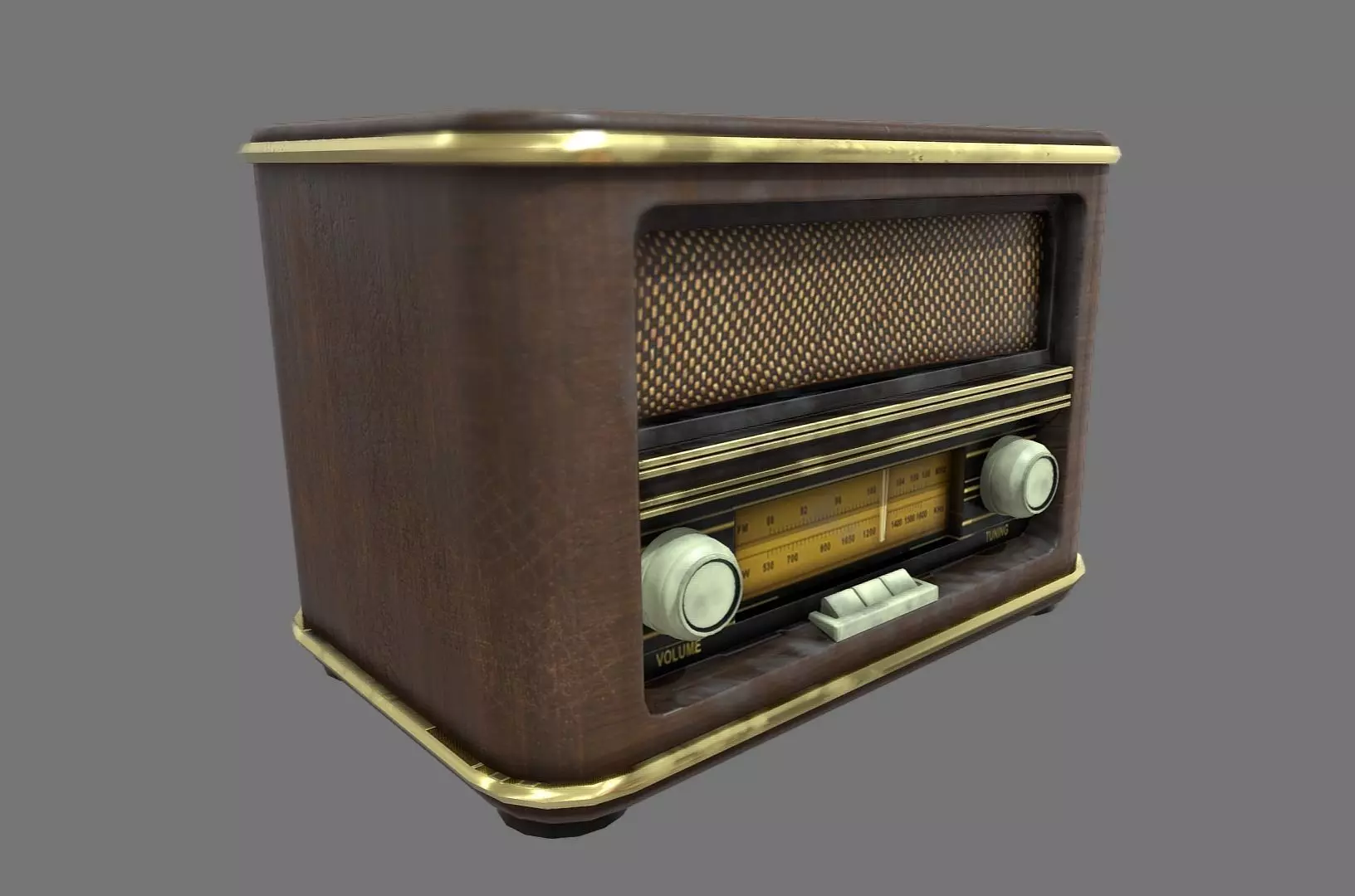 50s Radio Low-poly 3D model_0
