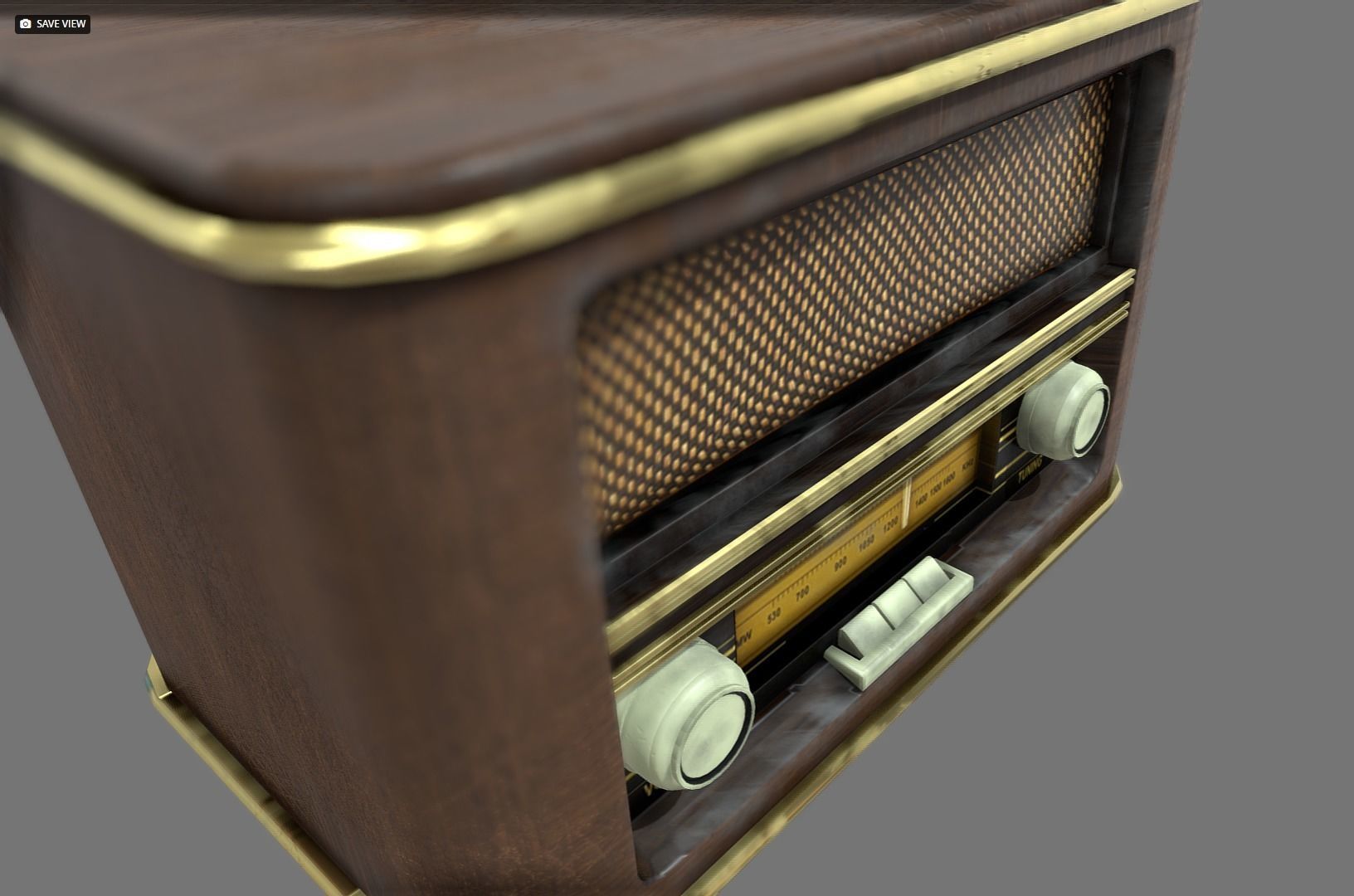 50s Radio Low-poly 3D model_2