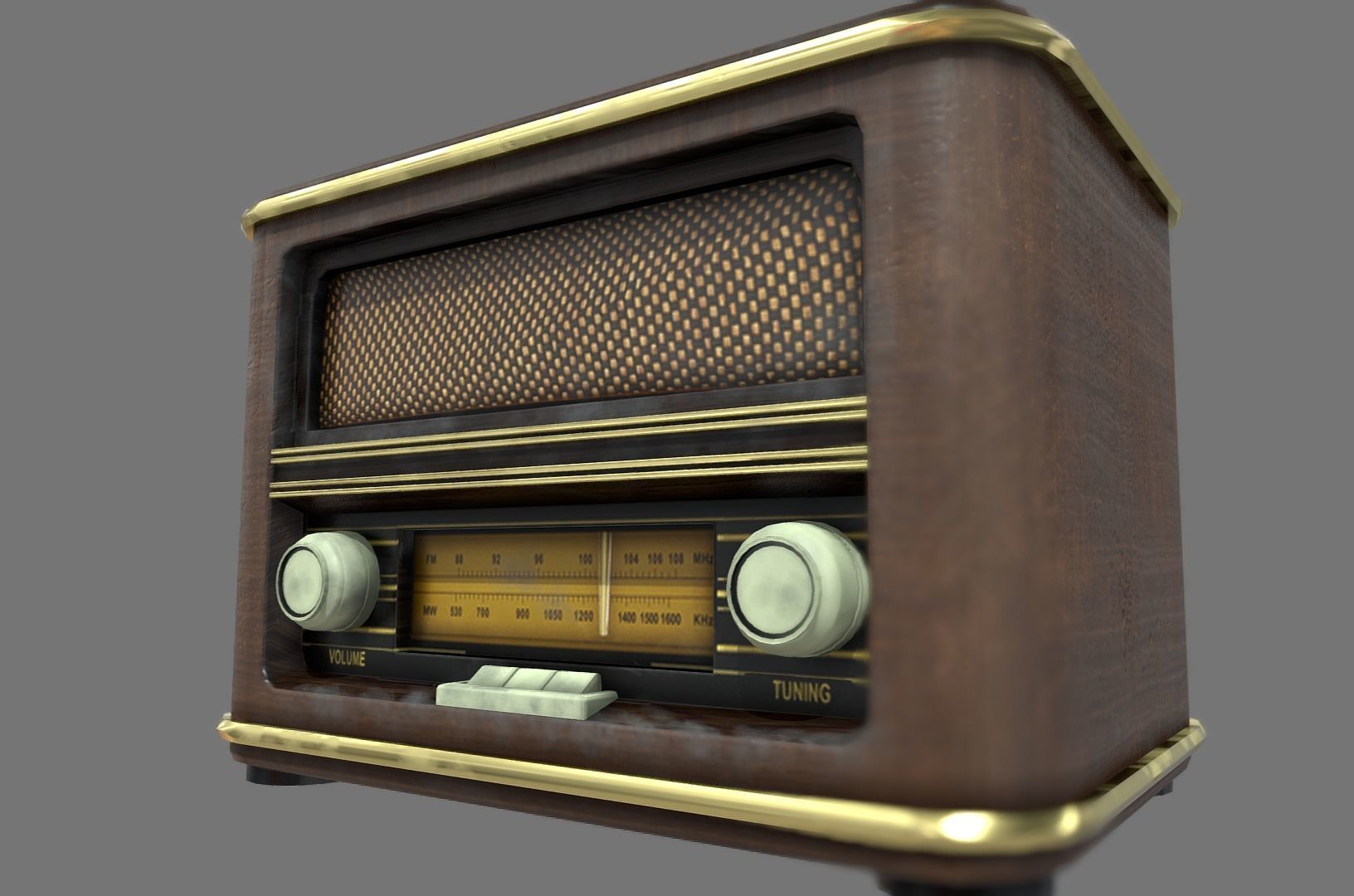 50s Radio Low-poly 3D model_1