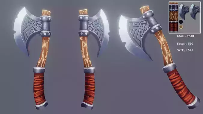 Stylized Fantasy War Ax
