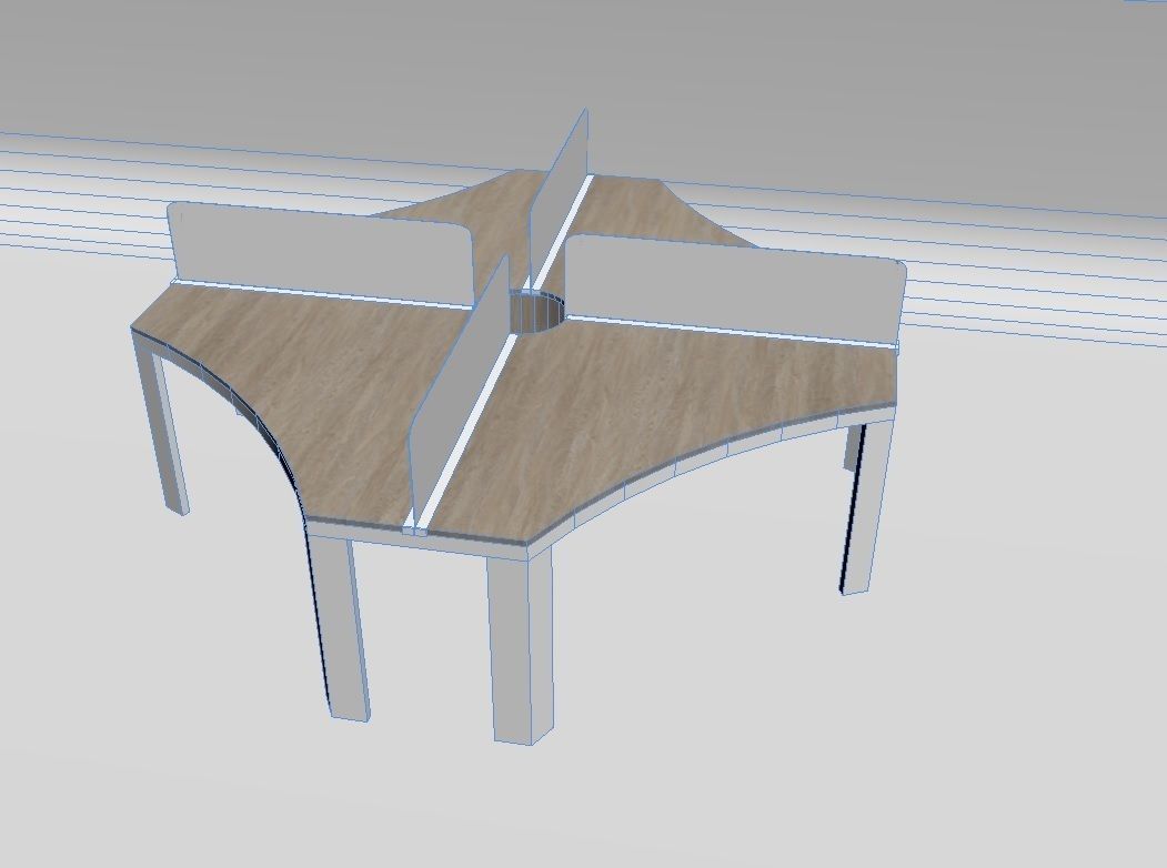 Modern Office Furniture N16 Low-poly 3D model_4
