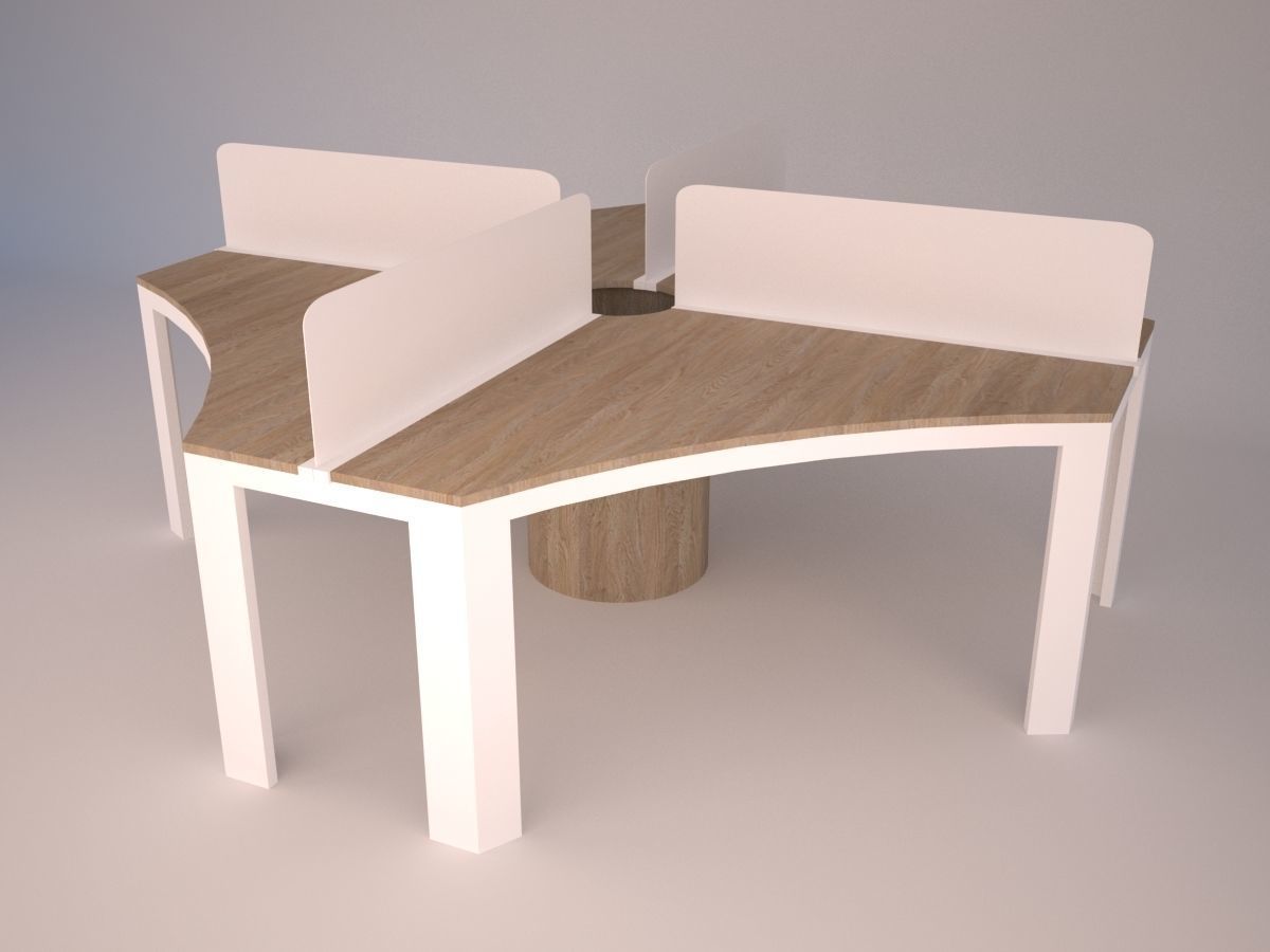 Modern Office Furniture N16 Low-poly 3D model_2